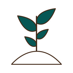 plant on earth line and fill style icon vector design