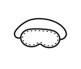 Vector hand drawn doodle sketch sleeping mask isolated on white background