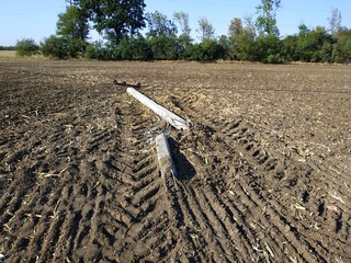 plowed field in winter