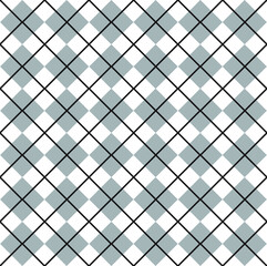 Vector seamless pattern of gray flat cartoon square Plaid check isolated on white background