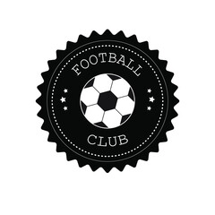 Obraz premium Vector flat retro round football logo isolated on white background