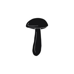 Vector hand drawn doodle sketch black Orange cup boletus isolated on white background