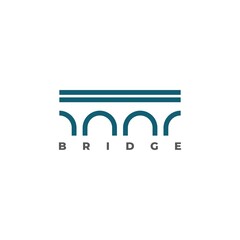 Simple bridge logo design vector template