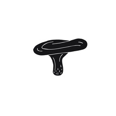 Vector hand drawn doodle sketch black milk cap mushroom isolated on white background
