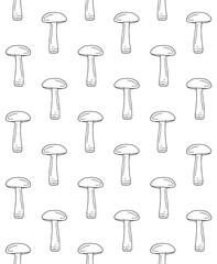 Vector seamless pattern of hand drawn doodle sketch Orange cup boletus isolated on white background