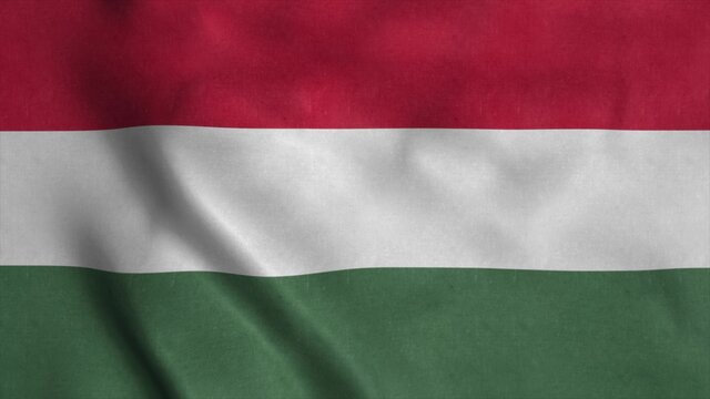 Hungary flag waving in the wind. National flag of Hungary. 3d rendering