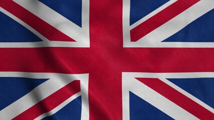 United Kingdom flag waving in the wind. 3d rendering