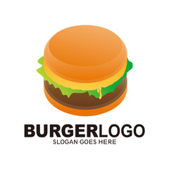 Burger vector logo. Vector image for burger food