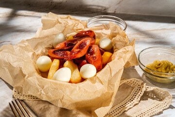 Peruvian Salchipapas Sausage Fries