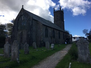 Fototapeta premium A view of a Church on Dartmoor near Two Bridges