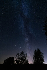 Mountain landscape with beautiful starry sky