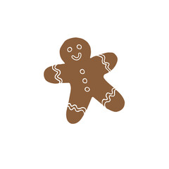 Vector hand drawn doodle sketch brown ginger cookie isolated on white background