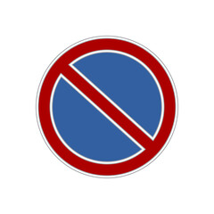 No parking. Prohibition sign for all vehicles. Vector illustration isolated.