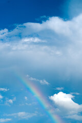 Naklejka na ściany i meble Rainbow in the sky in rainy season in Chiangmai , Thailand