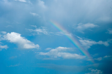 Rainbow in the sky in rainy season in Chiangmai , Thailand