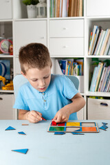 boy collects the puzzle