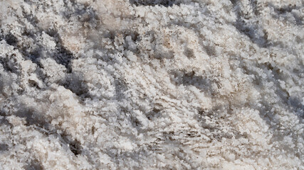 White salt crystal texture, rough stone slab surface