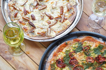 pizza and wine lunch