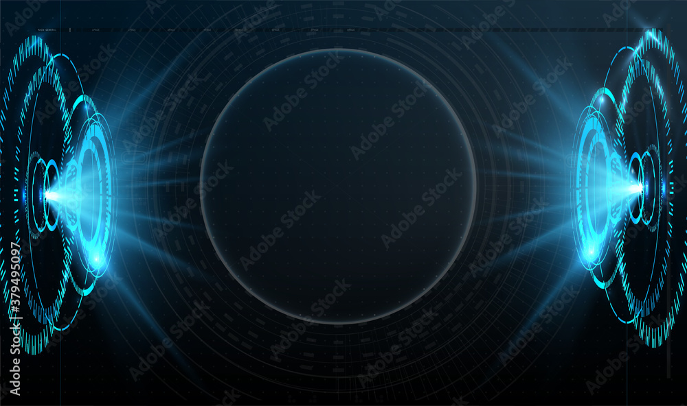 Aufkleber futuristic circle vector hud, gui, ui interface screen design. abstract style on blue background. ab