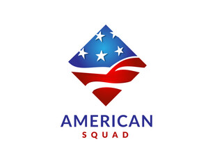 American squad vector logo design
