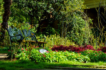 Bench and flowers