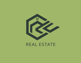 Creative real estate logo illustration.