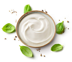 bowl of whipped yogurt cream