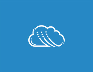 Digital cloud service logo illustration