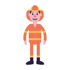 Isolated person fireman people ethnicity icon - Vector