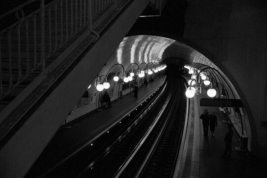Interiors of a subway station, Paris, Ile-de-France, France