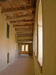 Italy, Marche, Morro d’Alba the ancient internal walkway 