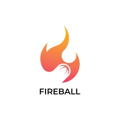 Fire ball logo design symbol vector template