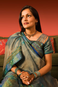 Portrait of Indian woman in traditional dress