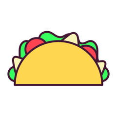 Isolated taco icon. Mexican foos icon - Vector illustration