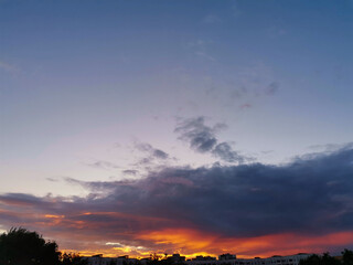 sunset over the city