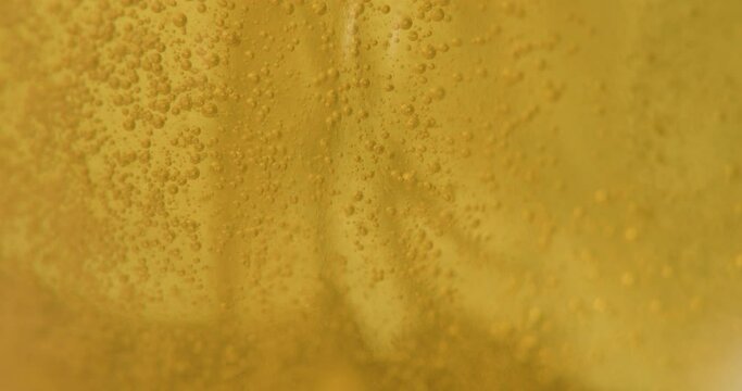 Abstract macro background of yellow bubbles