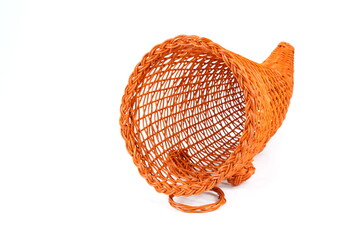 Cornucopia basket on white background