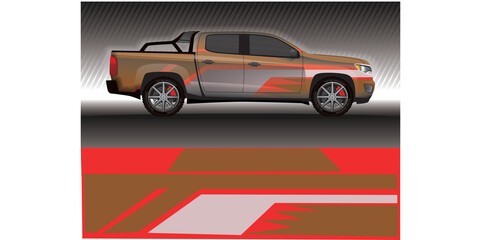 Car livery wrap decal, rally race style vector illustration abstract background