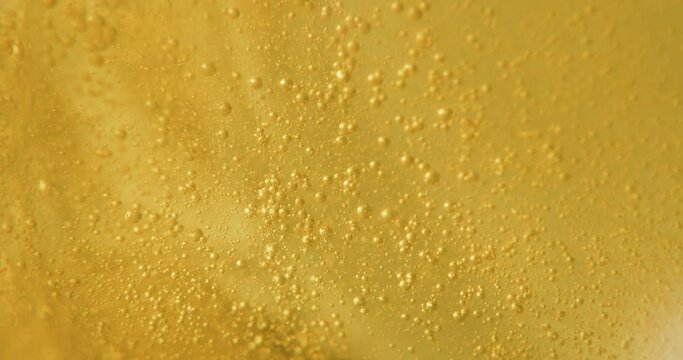 Abstract macro background of yellow bubbles