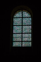 View of inside the Basilica of Saint-Remi, a medieval abbey church in Reims, a historical monument in the Grand Est region of France  