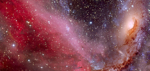 Nebula and stars in deep space. Elements of this image furnished by NASA