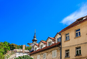 Cozy narrow street in the old town 