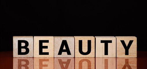 You are beautiful word written on wood block. You are beautiful text on wooden table for your...