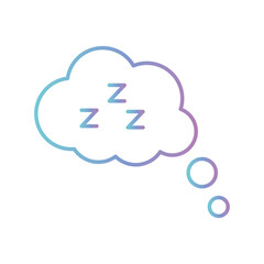 sleeping cloud bubble gradient style icon vector design