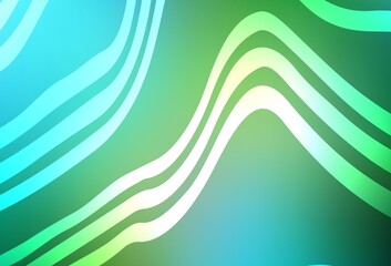 Light Blue, Green vector background with curved lines.