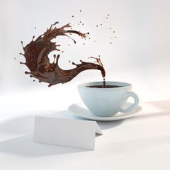 cup with splashed coffe