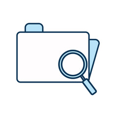 lupe with file line and fill style icon vector design