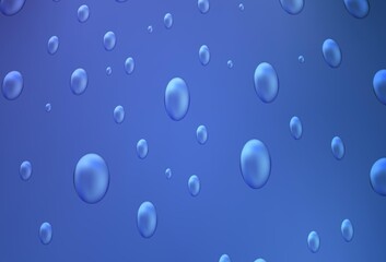 Light BLUE vector background with bubbles. Modern abstract illustration with colorful water drops. Pattern can be used as texture of water, rain drops.