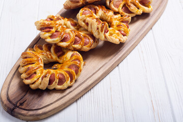 Homemade baked sausage dough