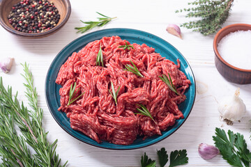 raw beef ground with ingredient